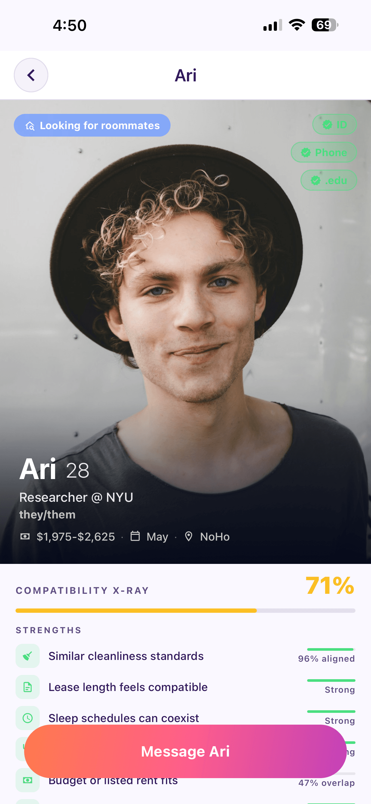 Jilo app profile and compatibility X-ray for Ari